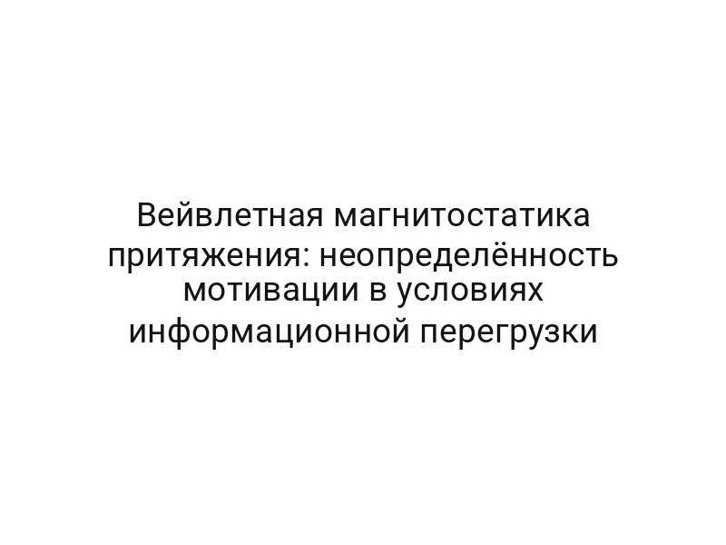 Вейвлетная магнитостатика притяжения: неопределённость мотивации в условиях информационной перегрузки